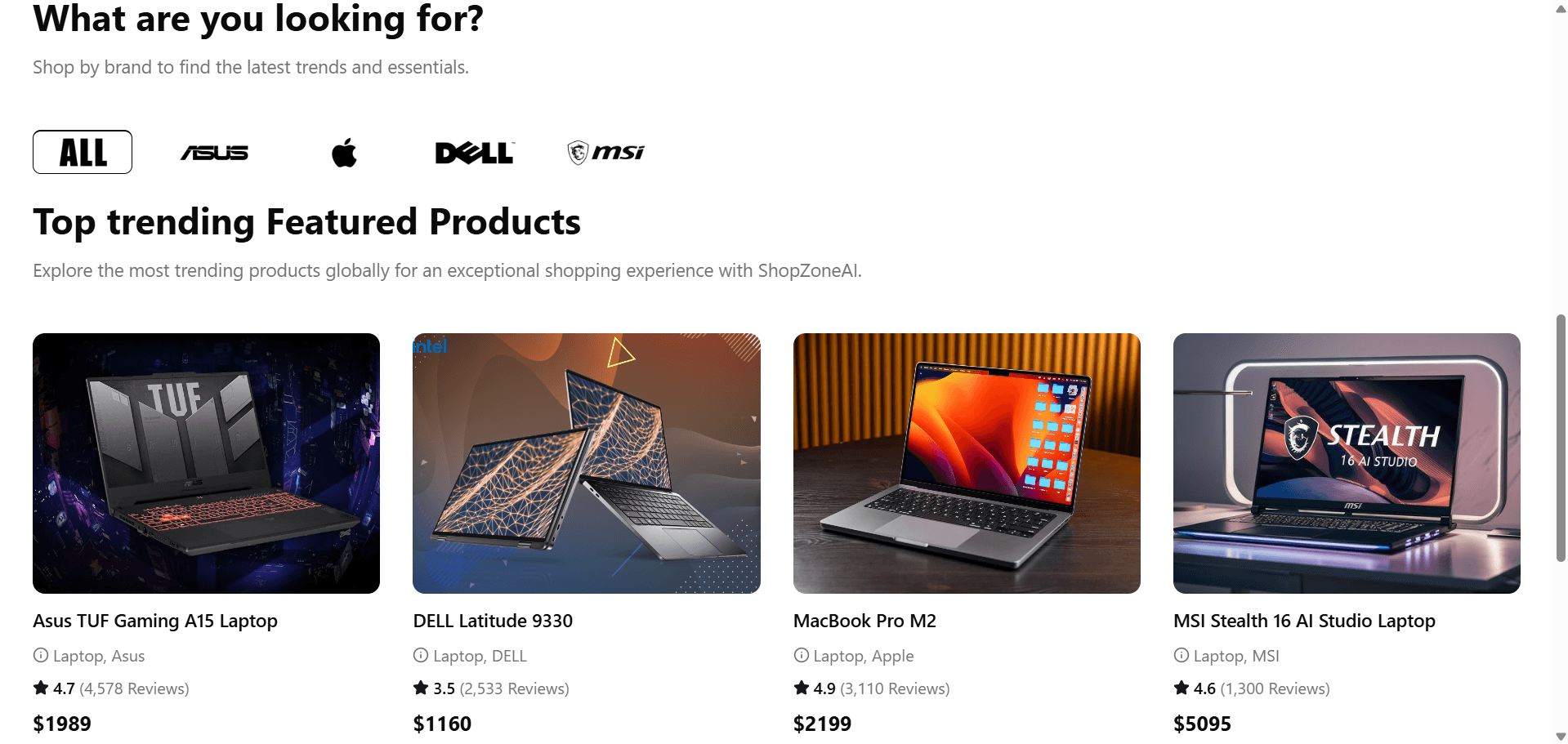 ShopZoneAI Dashboard Screenshot